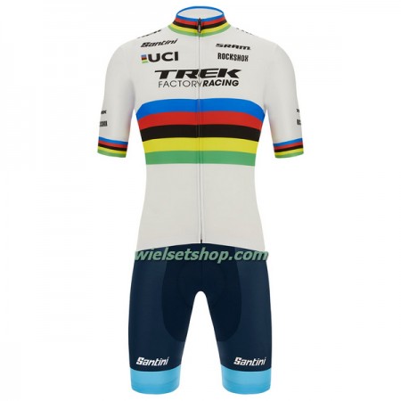 Fietskleding (Fietsshirt + Korte Koersbroek) 2022 Trek Factory Racing XC Wereld Kampioenschap - Veelkleurig Wit